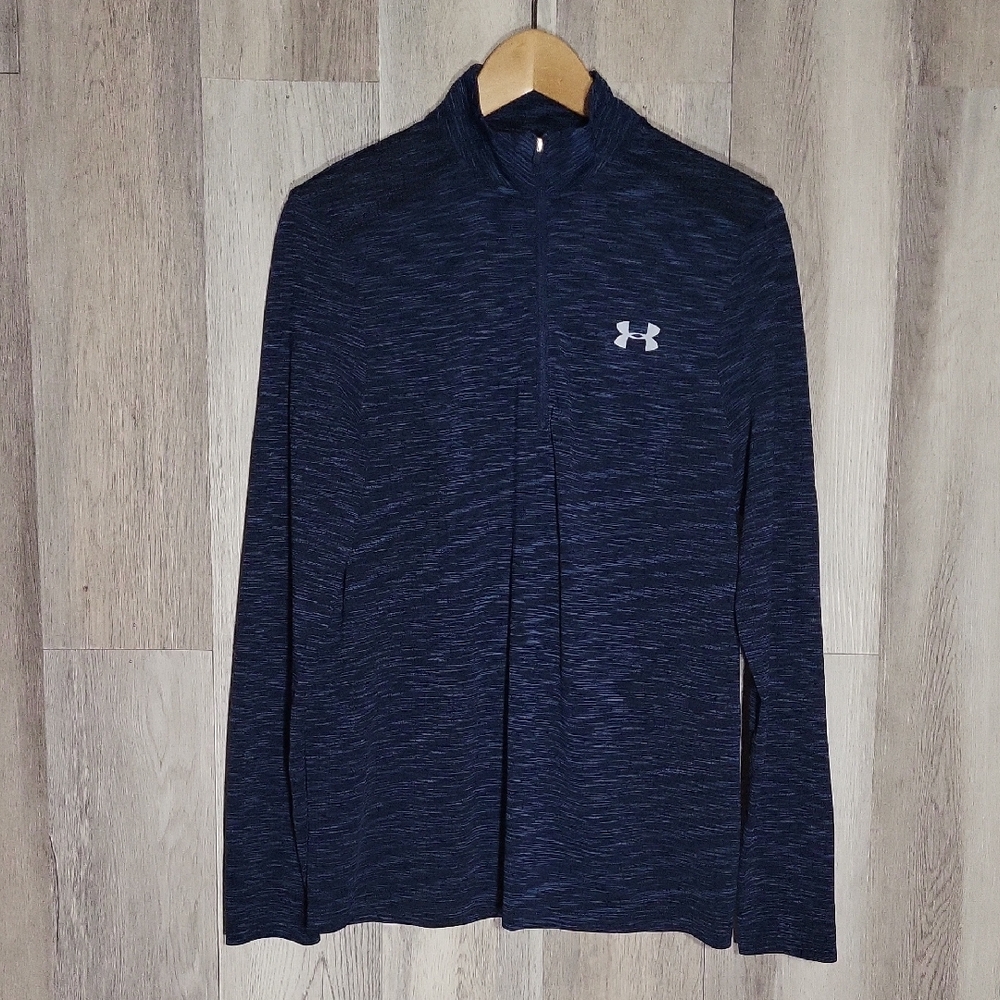 Under Armour Mens M Quarter Zip Fitted‎ Heatgear Long Sleeve Athletic Active